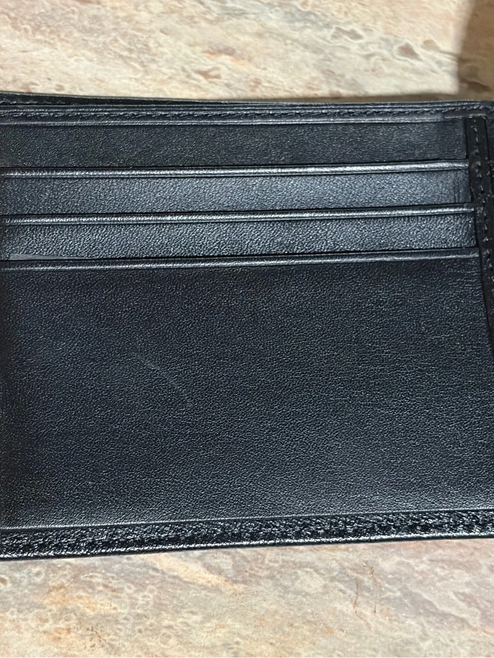 Tumi Black Double Billfold Textured Leather Card Holder/ Wallet